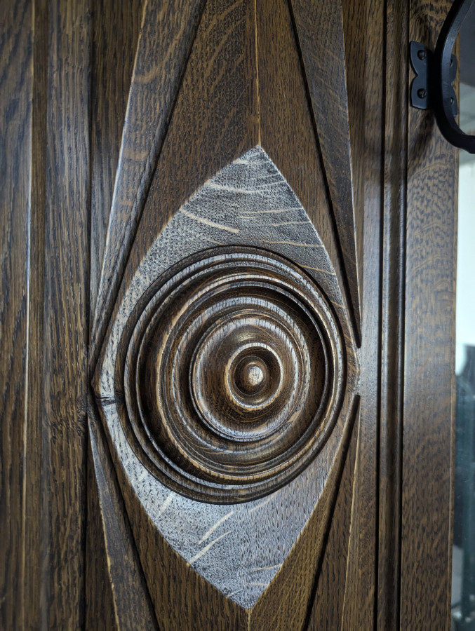Porte manteau en chêne dans l'esprit de Dudouyt