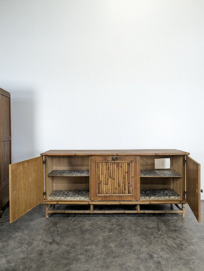 Enfilade en bambou fendu des années 60