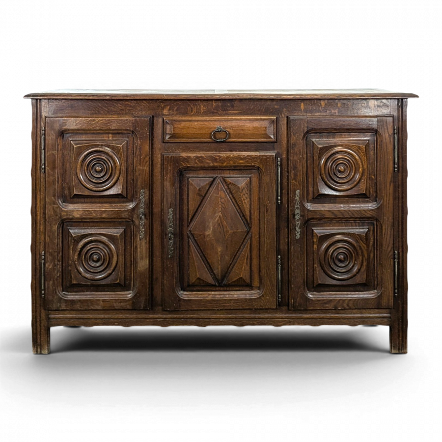 Enfilade en chêne dans l'esprit de Dudouyt