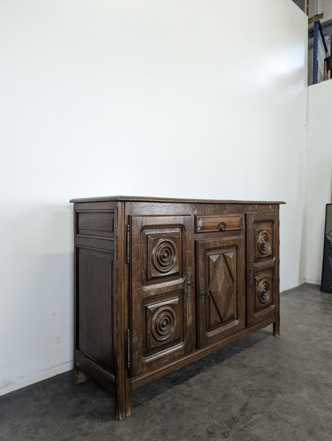 Enfilade en chêne dans l'esprit de Dudouyt