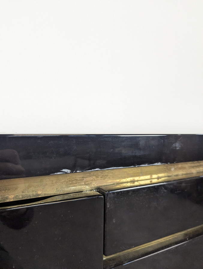 Enfilade laquée noire de Jean Claude Mahey