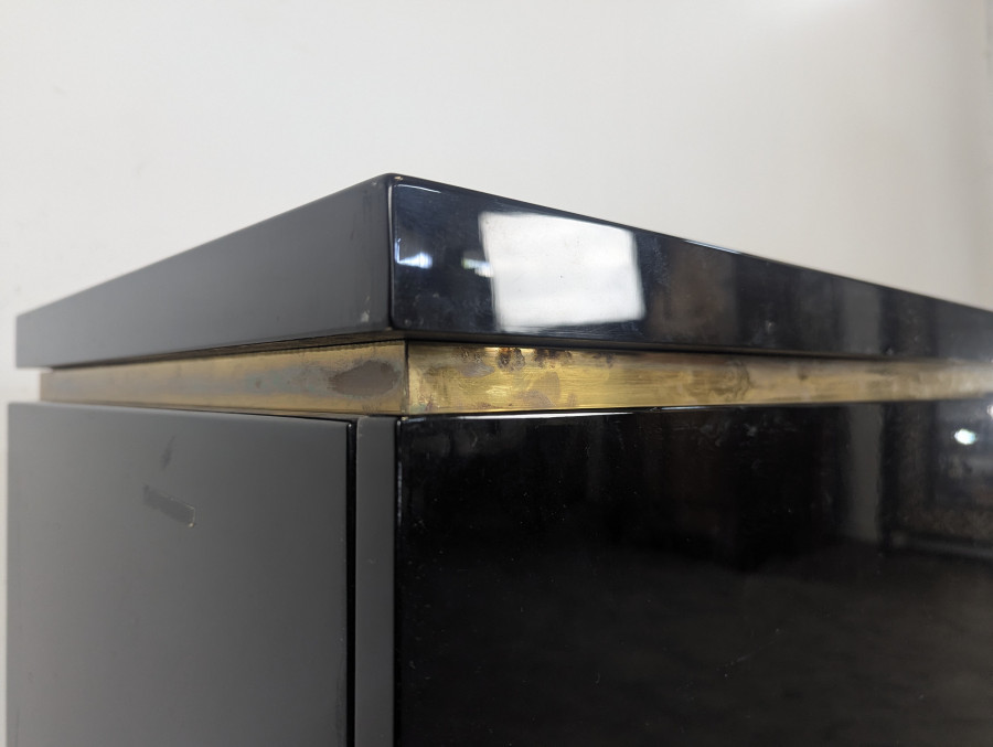 Enfilade laquée noire de Jean Claude Mahey