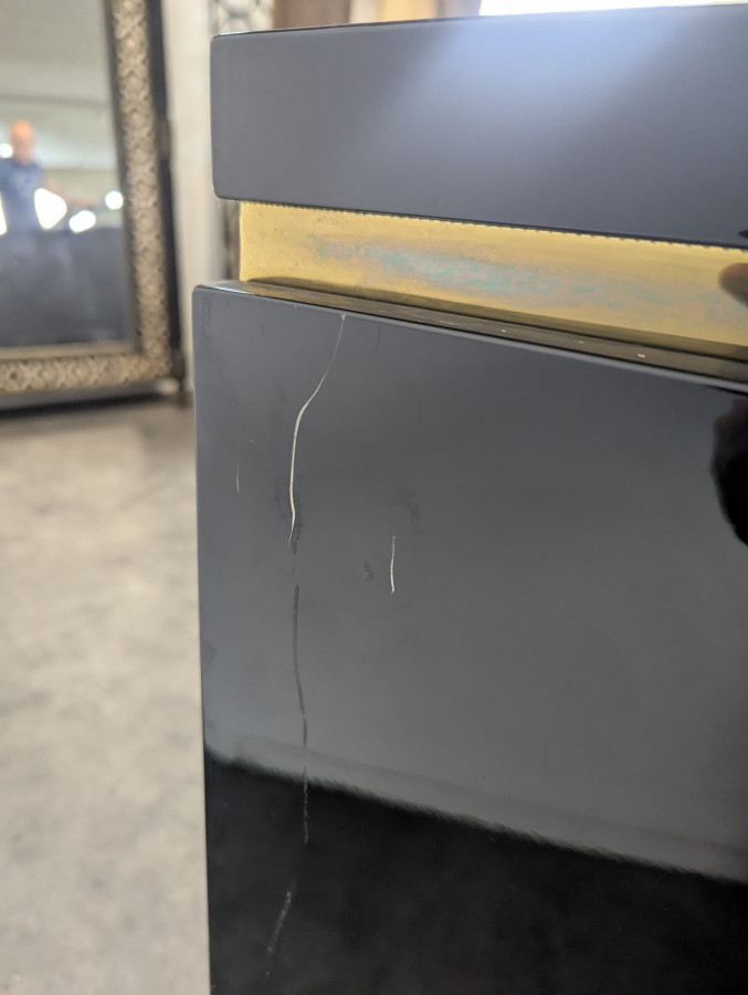 Enfilade laquée noire de Jean Claude Mahey