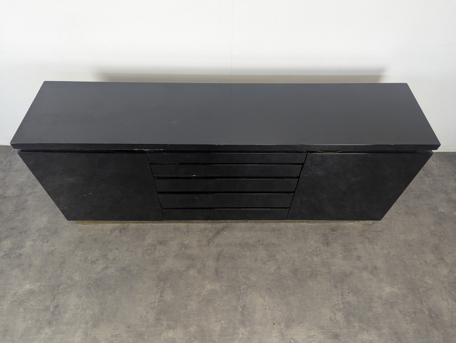Enfilade laquée noire de Jean Claude Mahey
