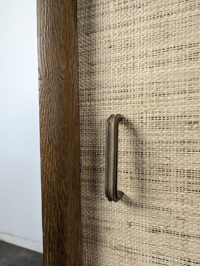 Enfilade moderniste en chêne portes en raphia