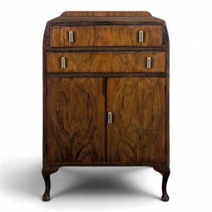 Bar anglais en bois exotique de style Art Déco