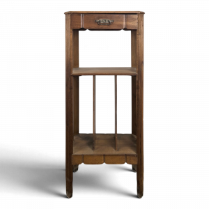 Meuble à partitions 1900 en noyer à casiers et un tiroir