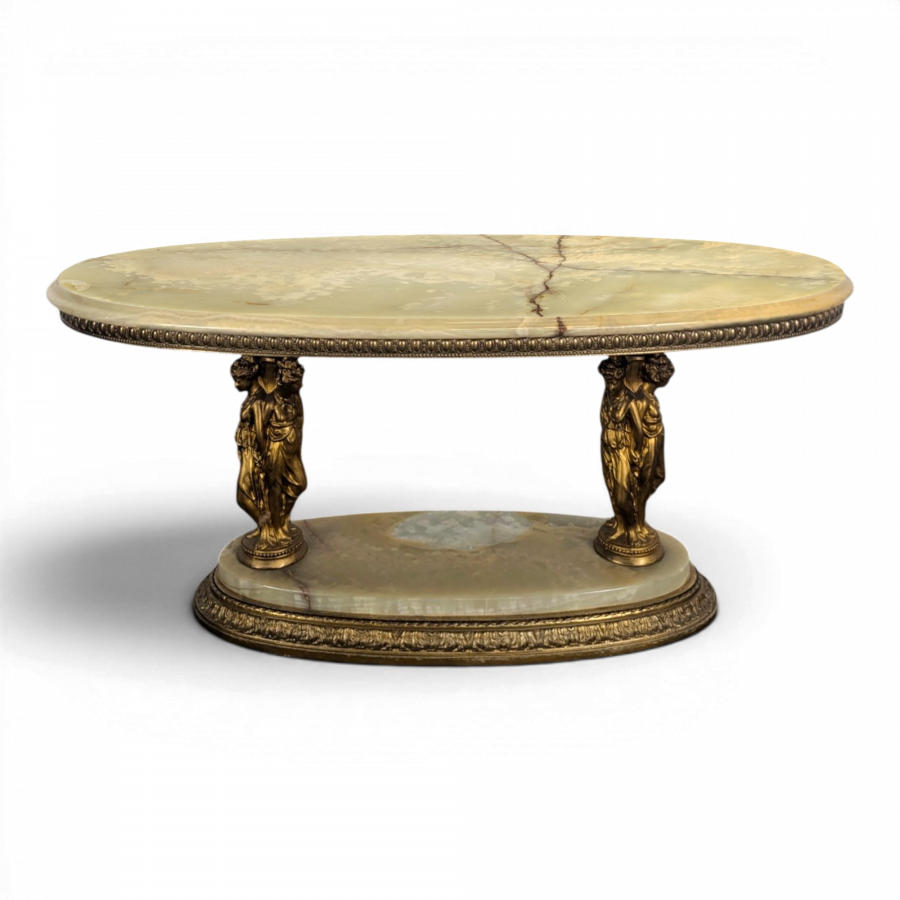 Table basse en onyx néo-classique