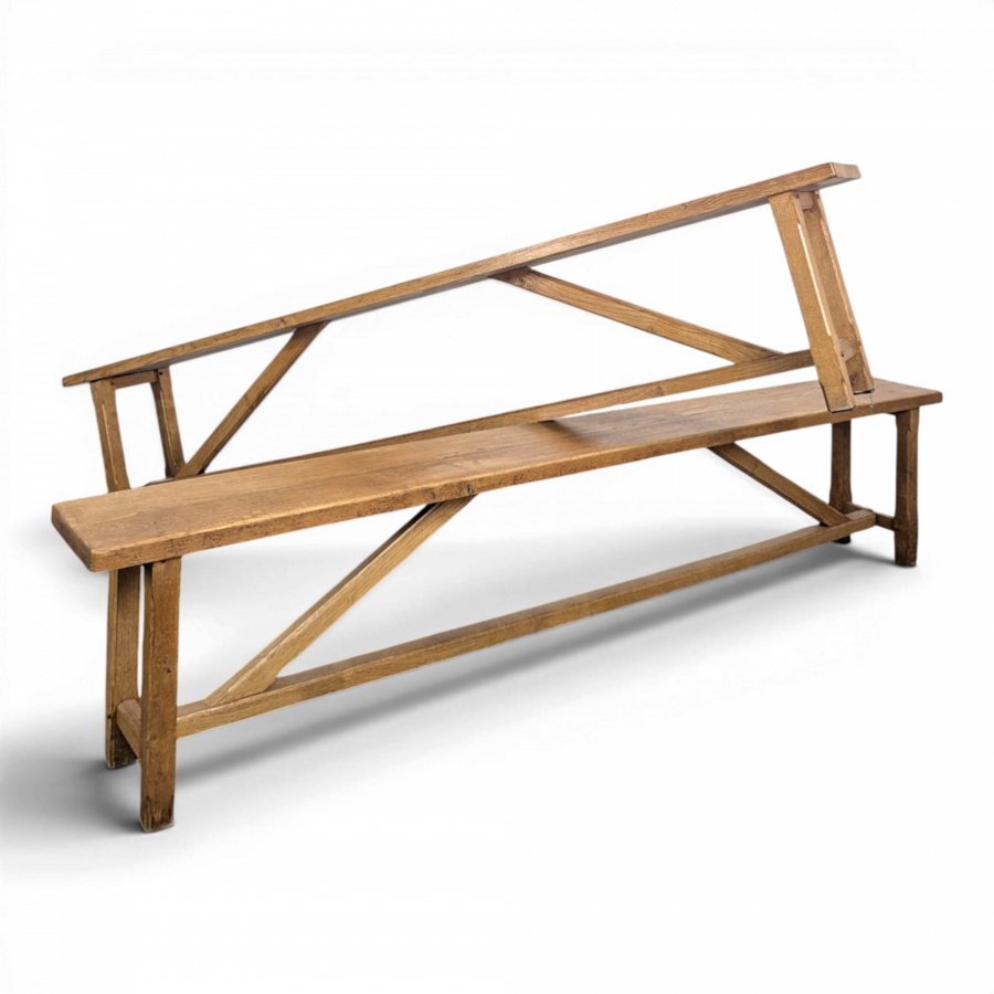 Paire de bancs en chêne massif