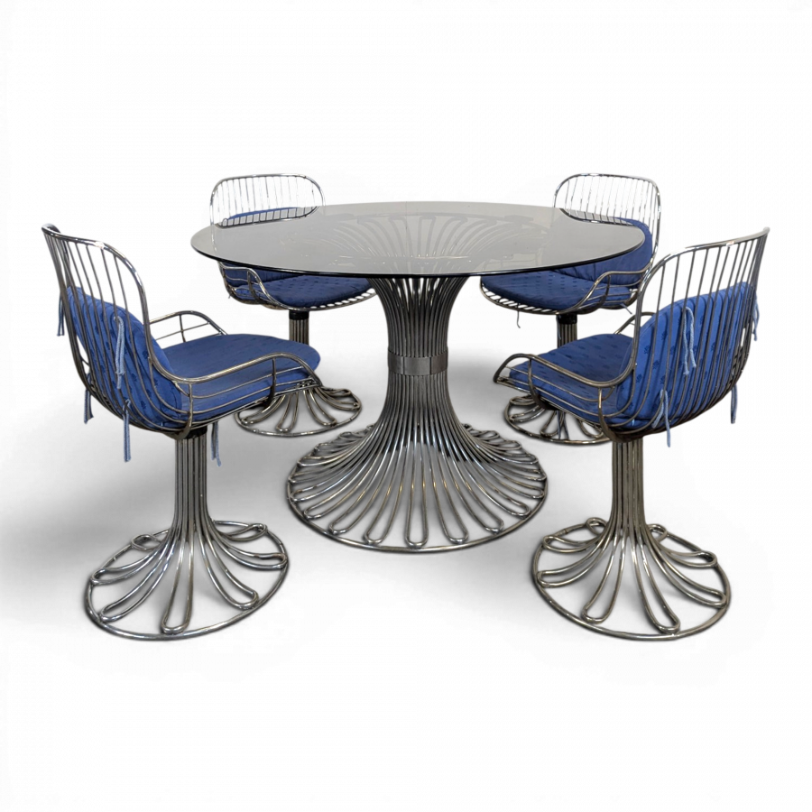 Ensemble d'une table et 4 chaises de Gastone Rinaldi