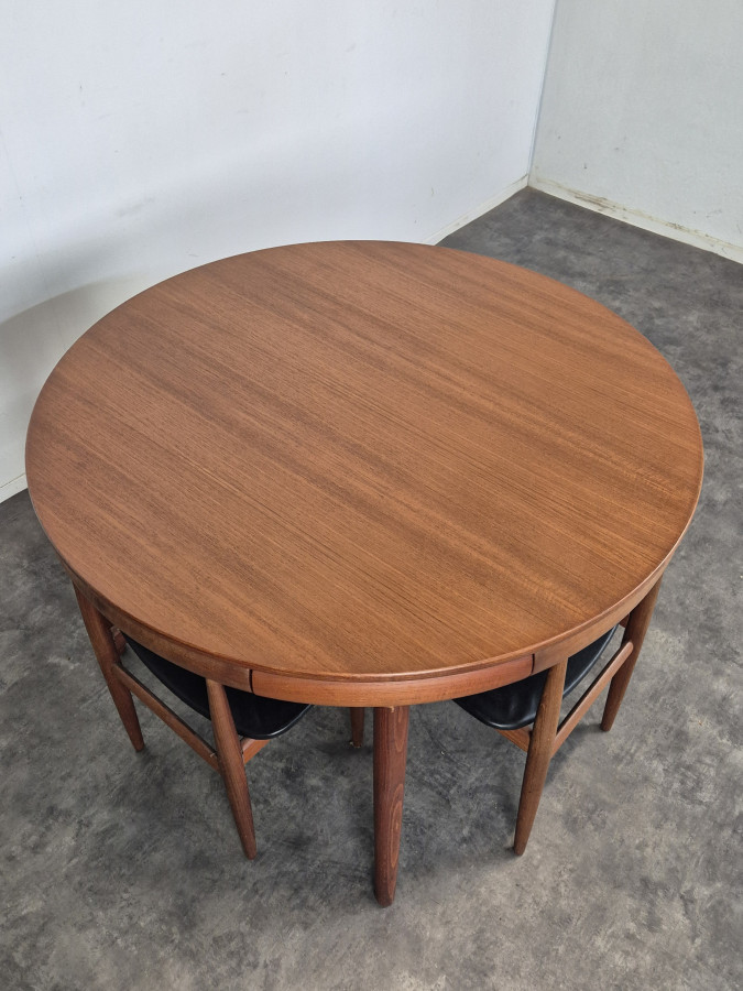 Ensemble table et 4 chaises en teck de Hans Olsen pour Frem Rojle