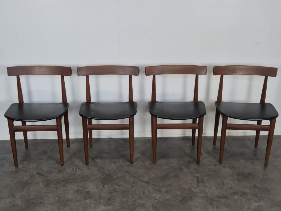 Ensemble table et 4 chaises en teck de Hans Olsen pour Frem Rojle
