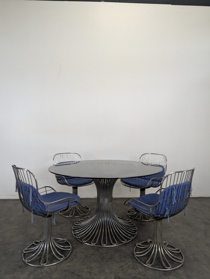 Ensemble d'une table et 4 chaises de Gastone Rinaldi