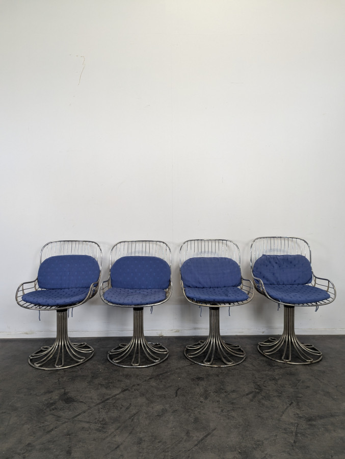 Ensemble d'une table et 4 chaises de Gastone Rinaldi