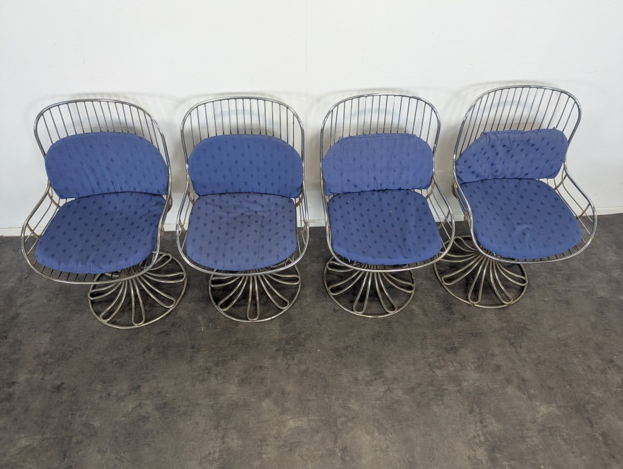 Ensemble d'une table et 4 chaises de Gastone Rinaldi