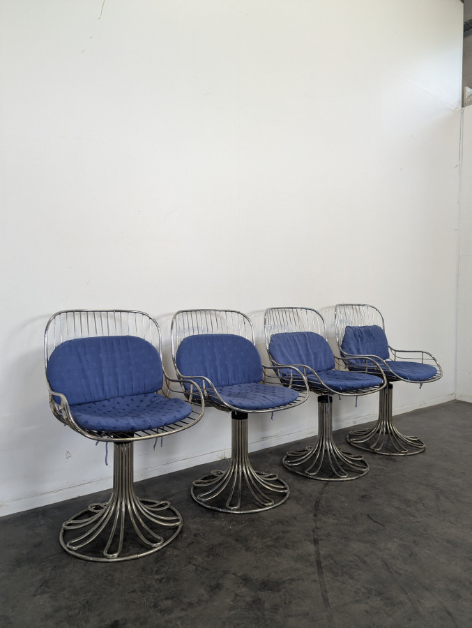 Ensemble d'une table et 4 chaises de Gastone Rinaldi