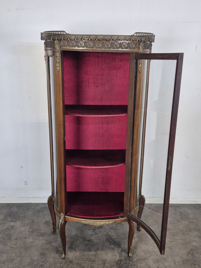 Vitrine Napoléon III à verre bombé