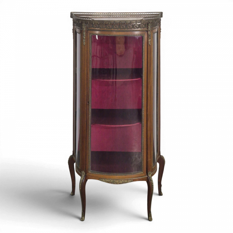 Vitrine Napoléon III à verre bombé