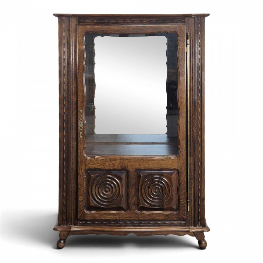 Vitrine style Charles Dudouyt en chêne