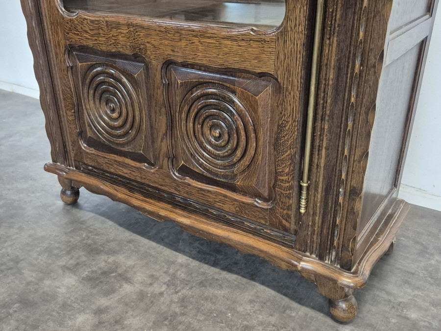 Vitrine style Charles Dudouyt en chêne