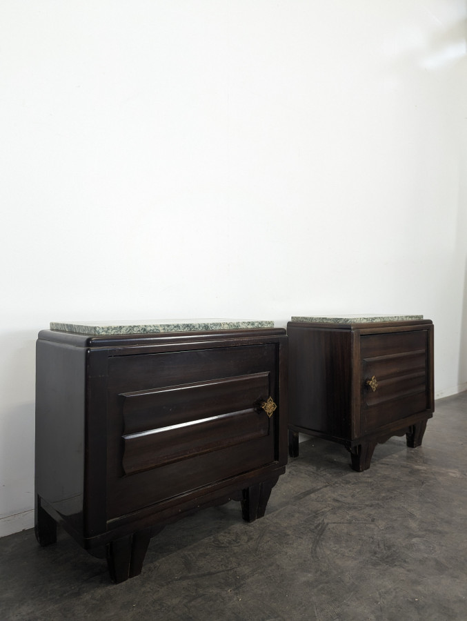 Paire de grands chevets Art Déco en Acajou