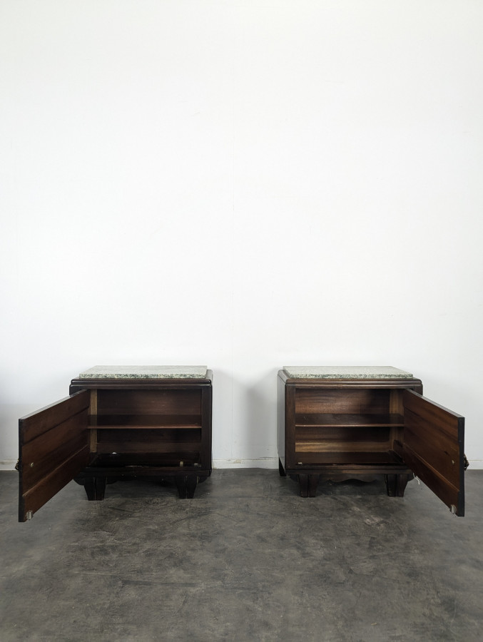 Paire de grands chevets Art Déco en Acajou