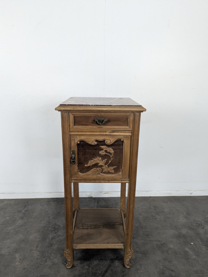 Chevet style Art nouveau plateau marbre griotte