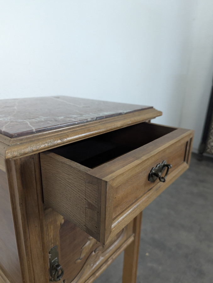 Chevet style Art nouveau plateau marbre griotte