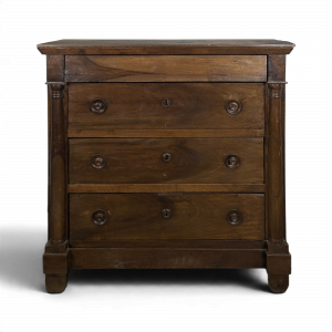 Commode de style Empire en noyer à colonnes détachées