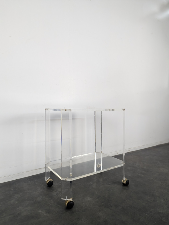 Desserte roulante en plexiglass David Lange