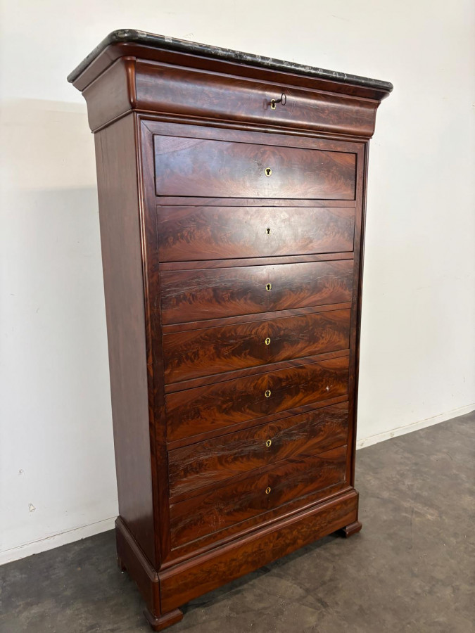 Chiffonier Louis Philippe en Acajou flammé