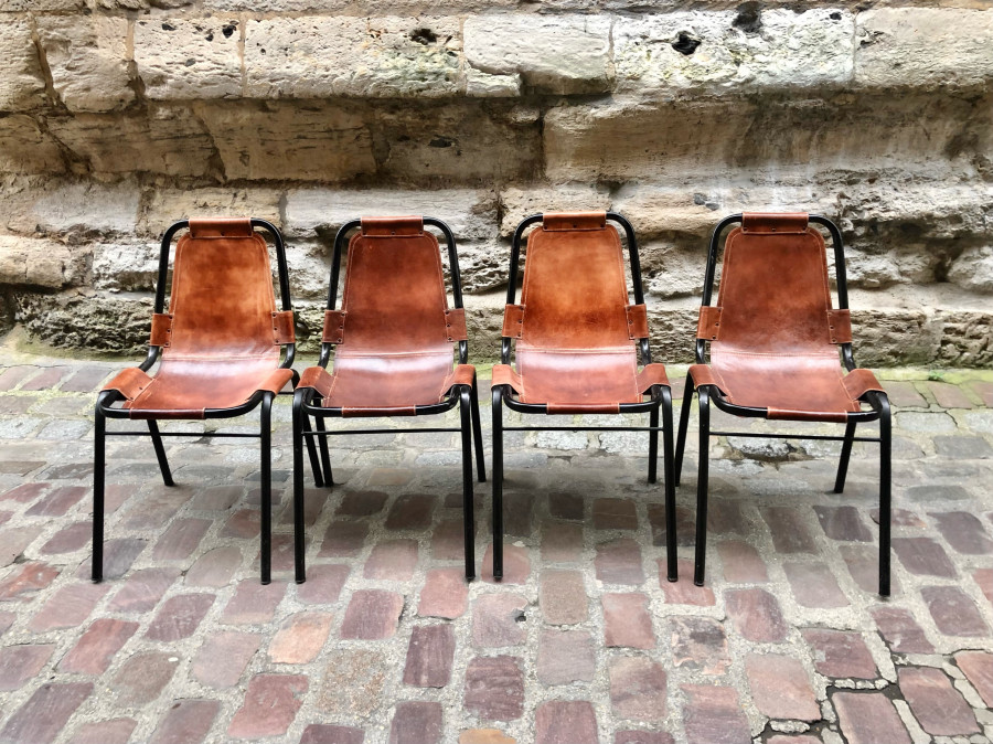 Set de 4 chaises tubulaires « les Arcs 1800 »