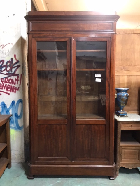 Vitrine Bibliothèque Acajou