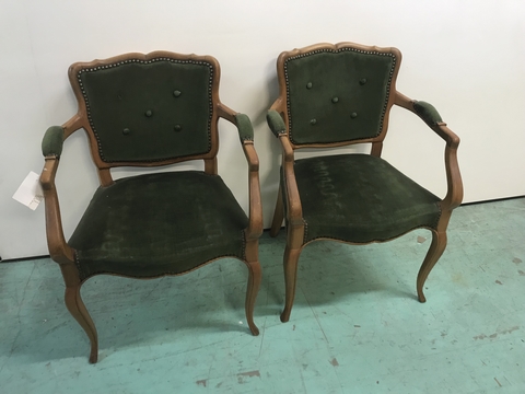 Fauteuil régence vert