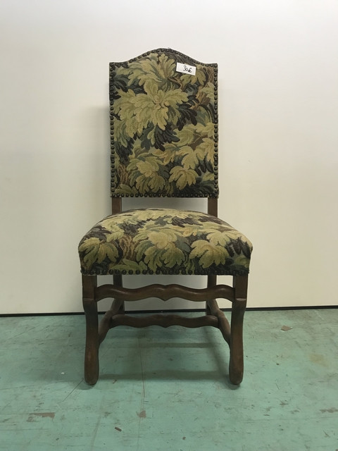 Chaise os de mouton motif floral