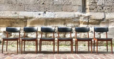 Série de 6 chaises scandinaves des années 60'