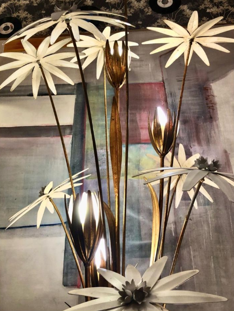 Lampadaire florale des années 70 par Hans Kögl