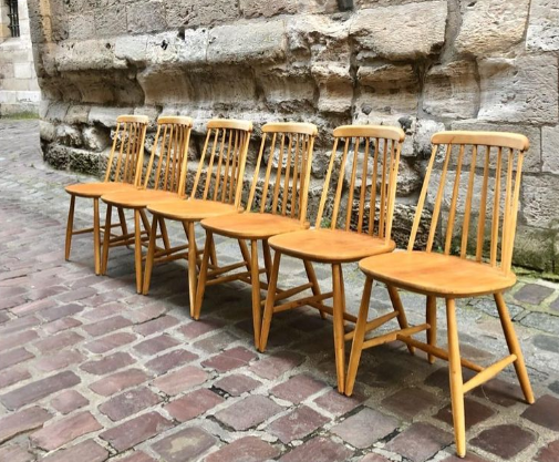 Série de 6 chaises scandinaves des années 60’