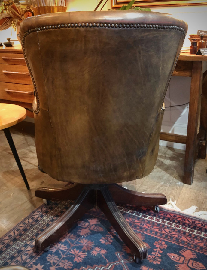 Chaise de bureau Chesterfield en cuir