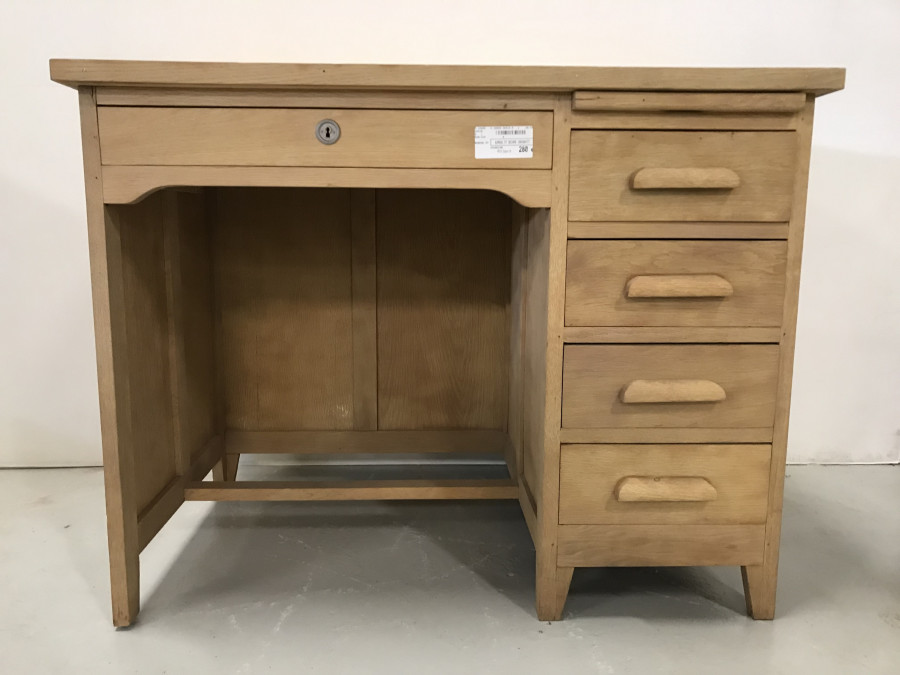Bureau avec 5 tiroirs décapé