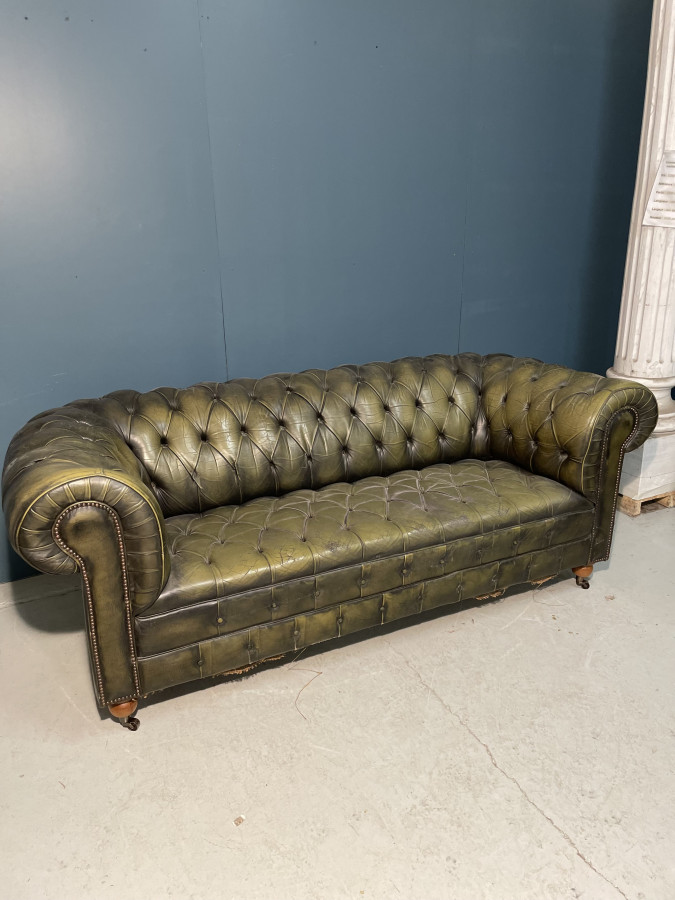 Canapé 3 places Chesterfield vert