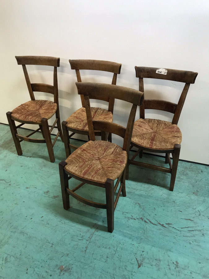 Chaises paillées de style Directoire