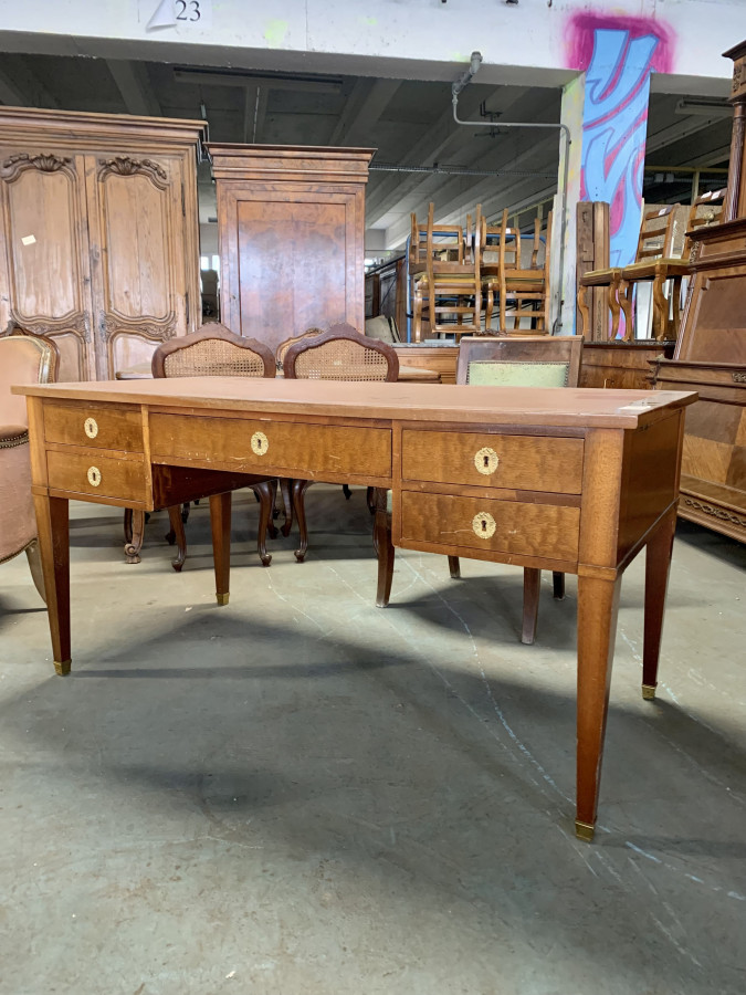 Magnifique bureau plat en acajou