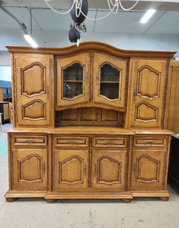 Buffet vaisselier 100% chêne massif