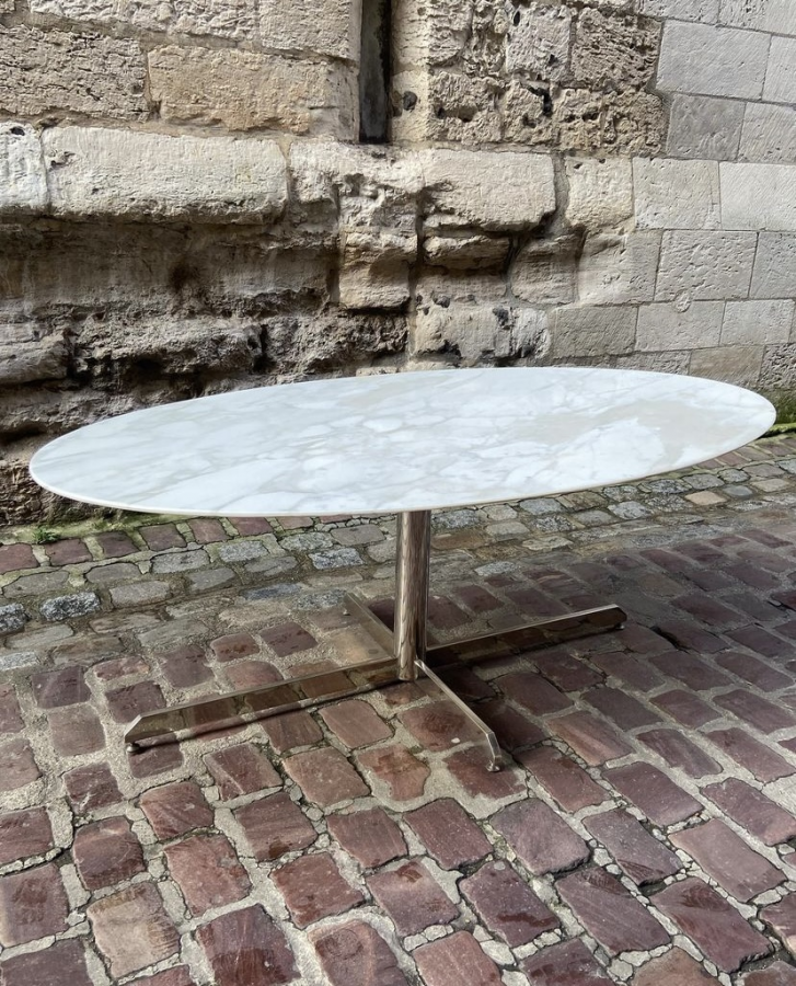 Table Roche Bobois marbre blanc