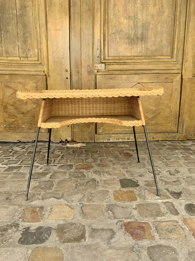 Bureau en osier années 60’