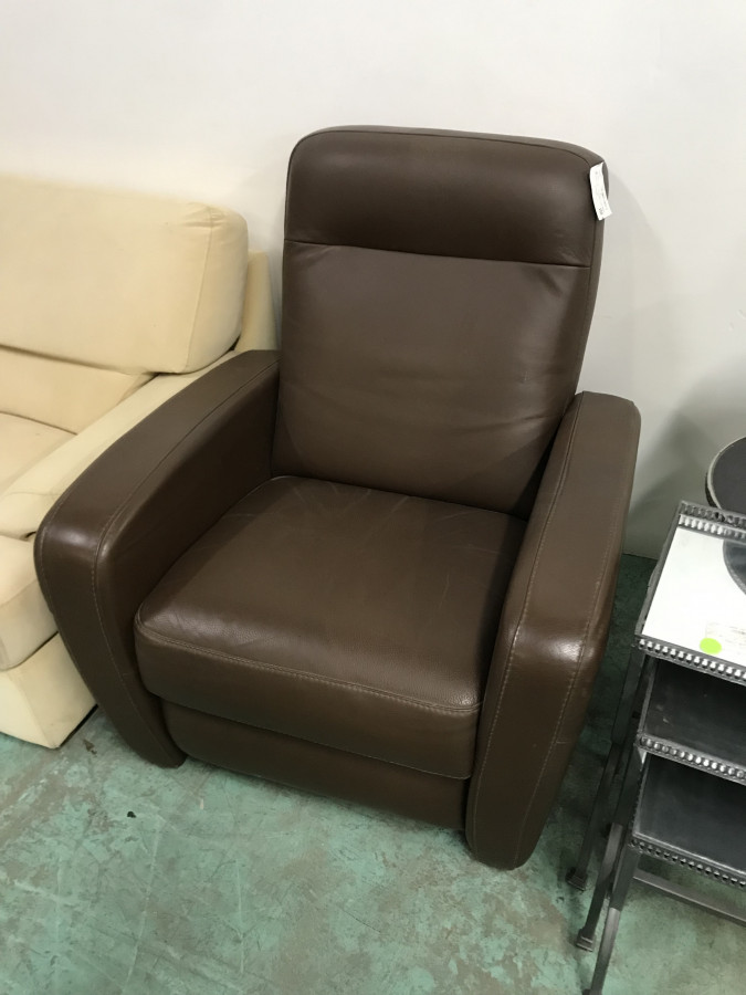Fauteuil en cuir Marron