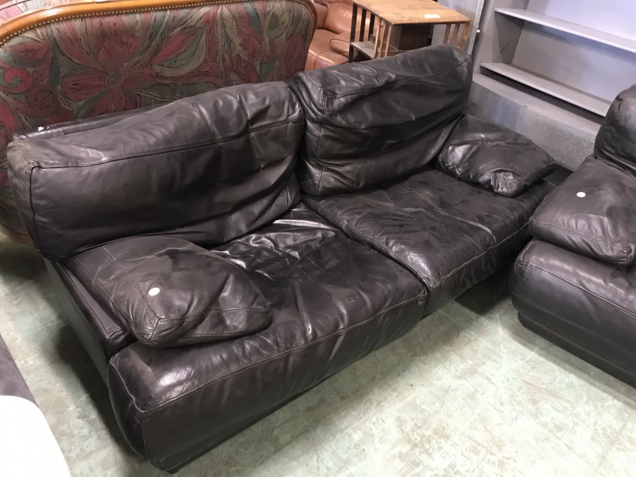 Canapé Roche Bobois en cuir noir