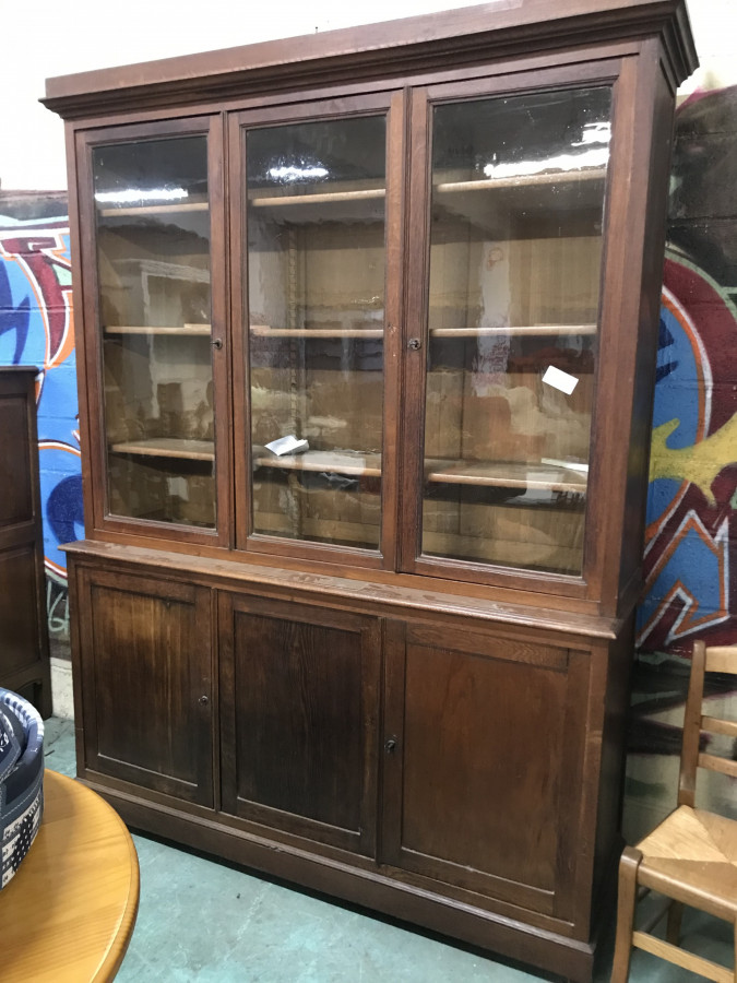 Bibliothèque ancienne fin 19e en Chêne