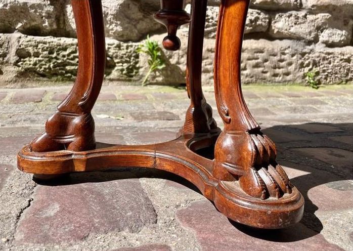Fauteuil d’harpiste en acajou massif